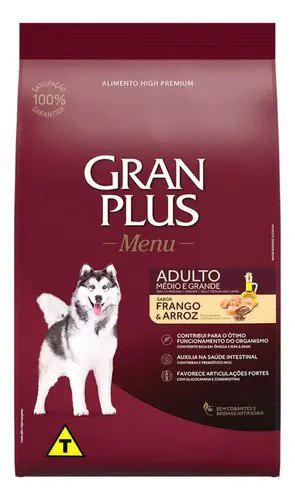 🐾 Ração Cães Menu Adulto M/g Frango E Arroz 10,1kg Gran Plus