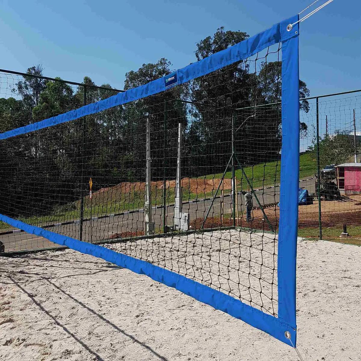 🚚 Rede De Beach Tennis 4 Faixas Azul