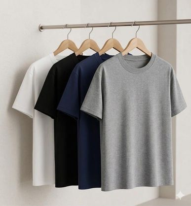 ➡️ Kit com 4 Camisetas Básicas 100% Algodão
