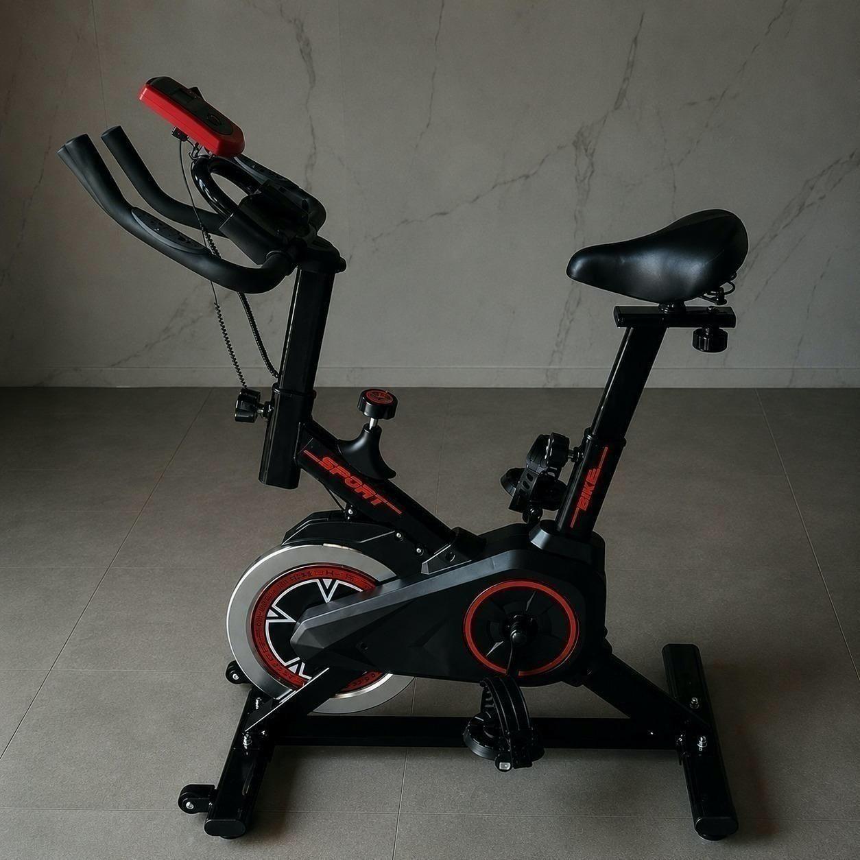 🚚 Bicicleta Ergométrica Bike Spinning 6kg Sensação Inércia Fitness Preto E Vermelho Sevenfit Para Cardio