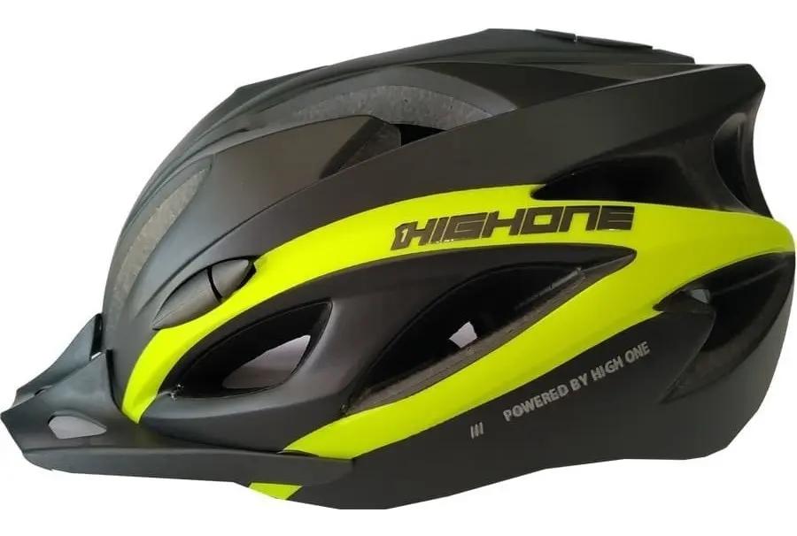 🚚 Capacete Ciclismo High One Win Com Pisca Led Bicicleta Promo Cor Preto/Amarelo Tamanho G