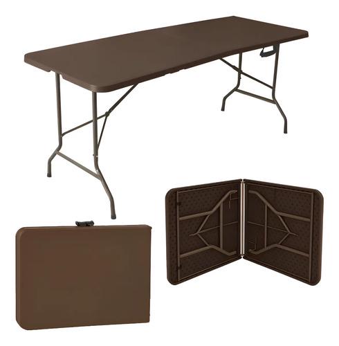 🚚 Mesa Dobrável Vira Maleta Com Alça Portátil 1.80m Para Camping Pesca Jardim Área Externa Ou Interna Salão De F