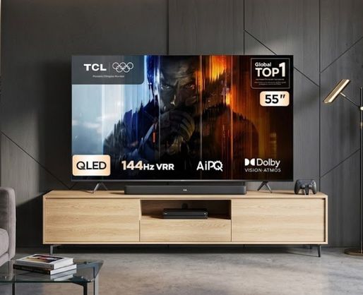 ➡️ Smart TV TCL 55 Polegadas QLED 4K P8K Google TV 144Hz