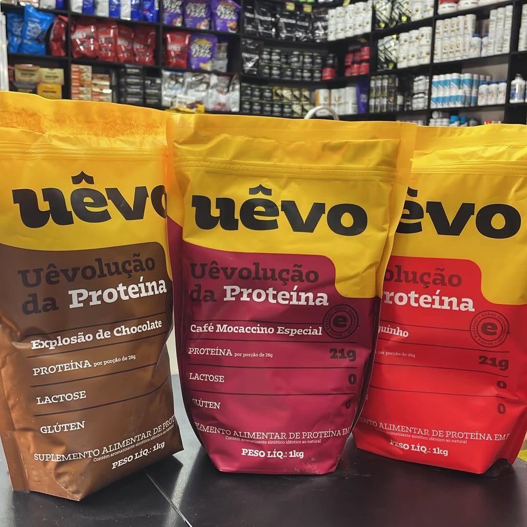 🚚 Proteína Uêvo Protein 1kg Zero Lactose Sabor Chocolate