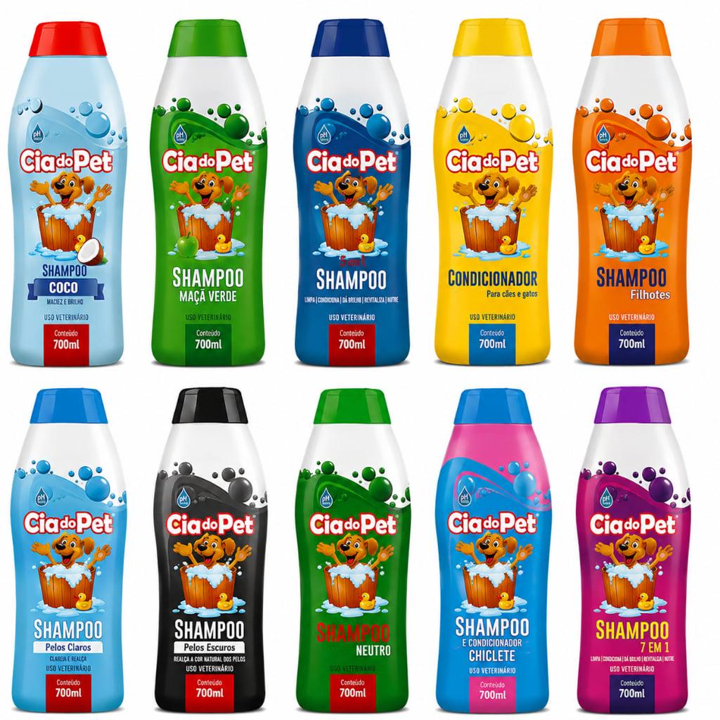 🐾 Shampoo e Condicionador 700ml Cia do Pet para Cachorro e Gato Ph Neutro