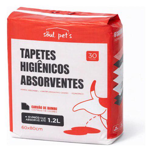 🐾 Tapete Higiênico 60x80cm Carvão Ativado Com 30un Soul Pets Cinza
