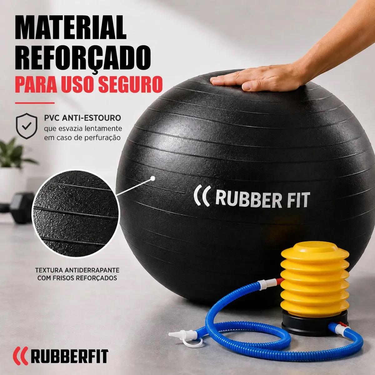 🚚 Bola Pilates Suiça Yoga Abdominal Gym Ball 65cm Bomba Cor Preto