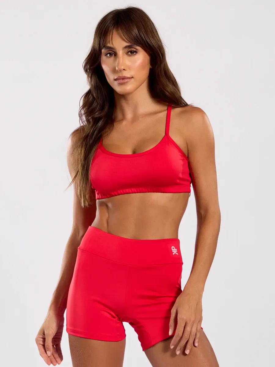 🚚 Conjunto Fitness Top Alça Short  Feminino