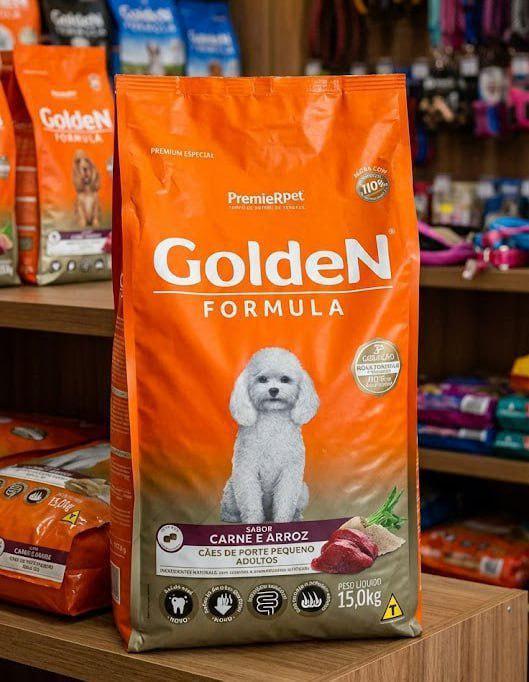 🐾 Ração Golden Fórmula Mini Bits para Cães Adultos de Pequeno Porte Sabor Carne e Arroz 15kg