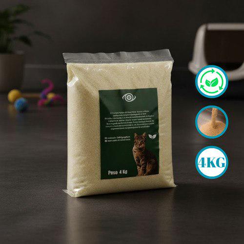 🐾 Areia Higiênica Para Gatos Feita De Mandioca E Milho Biodegradável Alta Absorção Baixo Odor 4kg - Goodvision