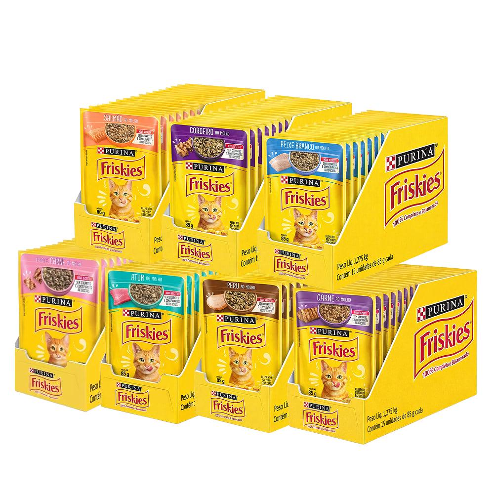 🐾 Ração Úmida Friskies Sabores Variados para Gatos 15x85 g