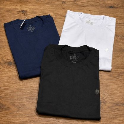 ➡️ Kit com 3 Camisetas Gola V Polo Wear