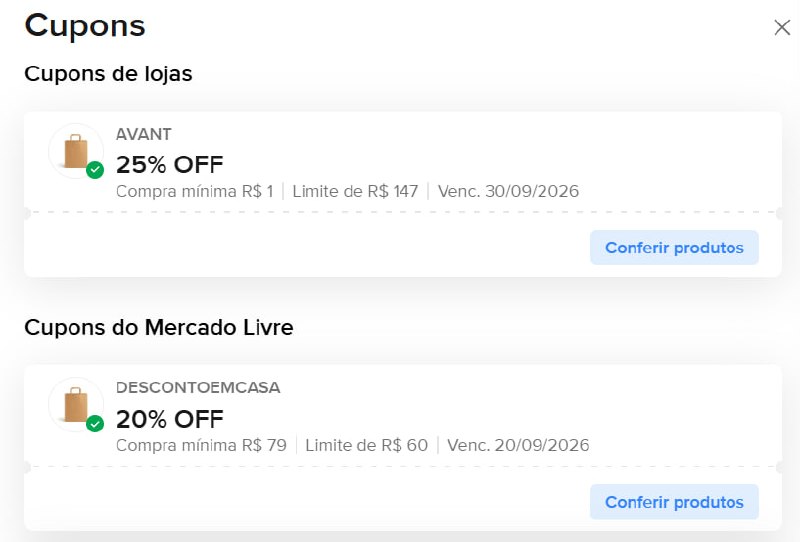 🔥 Cujpons Mercado Livre Combando 45% OFF