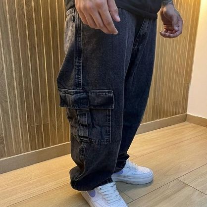 ➡️ Calça Jeans Cargo Streetwear