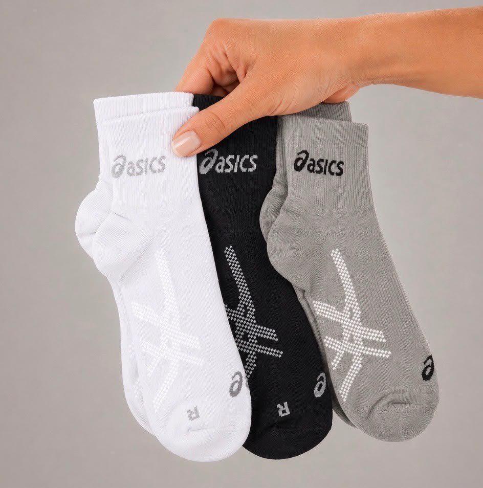 ➡️ Kit 3 Pares Meias Para Corrida ASICS Cano Baixo