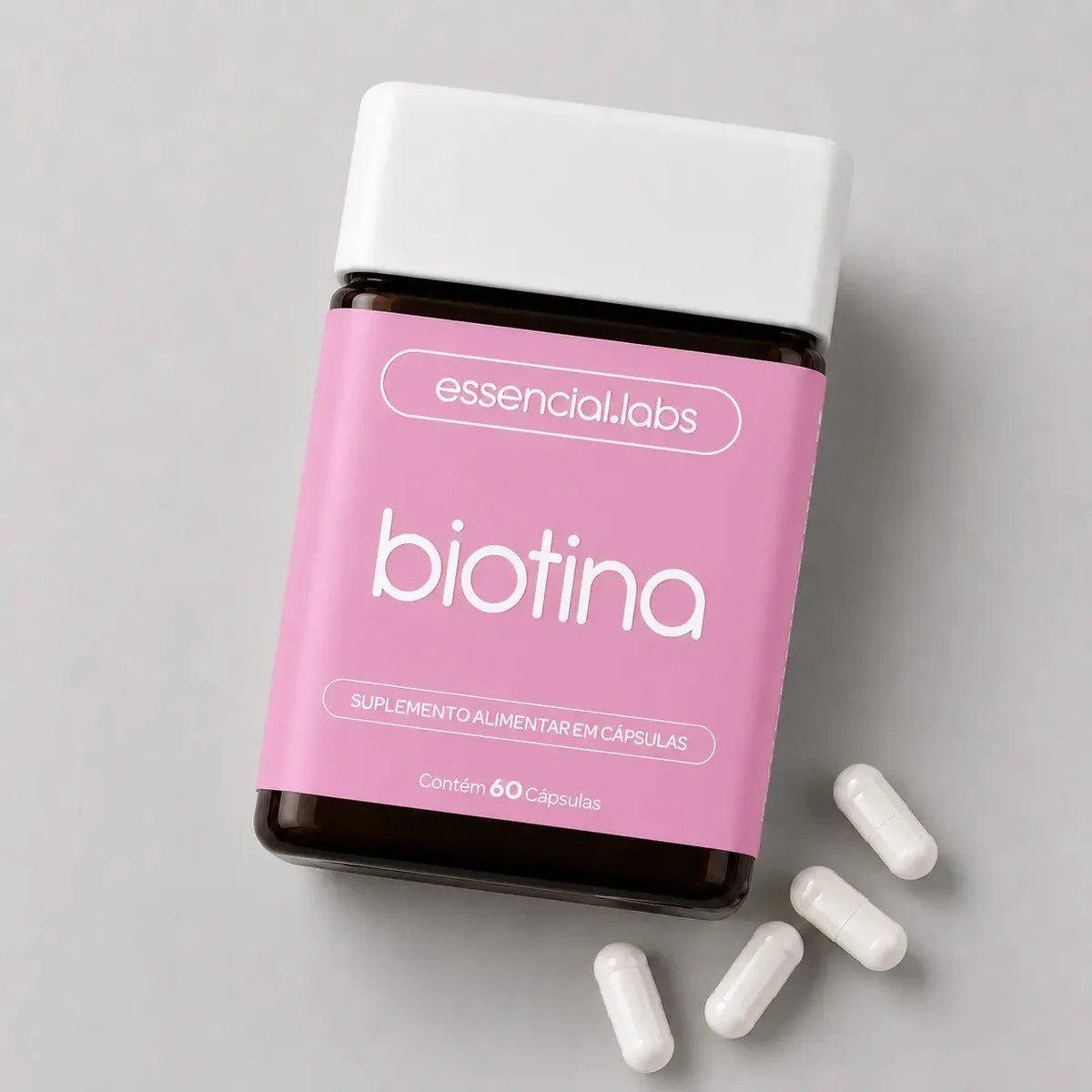 🚚 BIOTINA 45mcg Essencial Lab - 60 doses