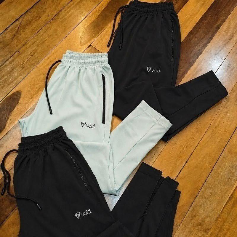 ➡️ Kit com 3 Calças Jogger Tactel com Elastano Ziper