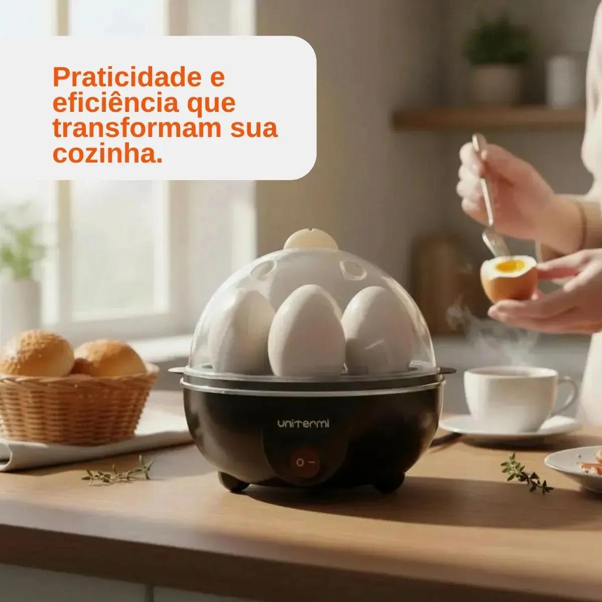 🚚 Cozedor Ovos A Vapor Egg Ovos Perfeitos Rapidamente Portátil Cor Preto