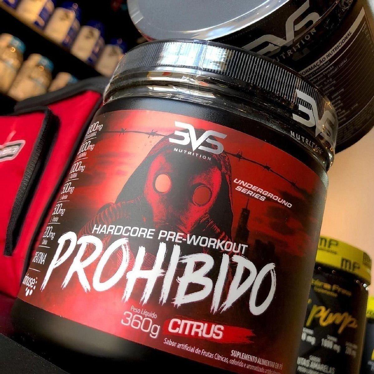 🚚 Suplemento Hardcore Prohibido PRÉ TREINO 360g - Sabor: Strawberry Margarita.