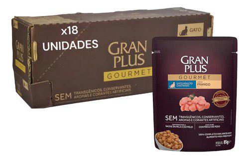 🐾 Caixa Ração Úmida Granplus Frango Gatos Castrados 18 Sachês, 85g cada