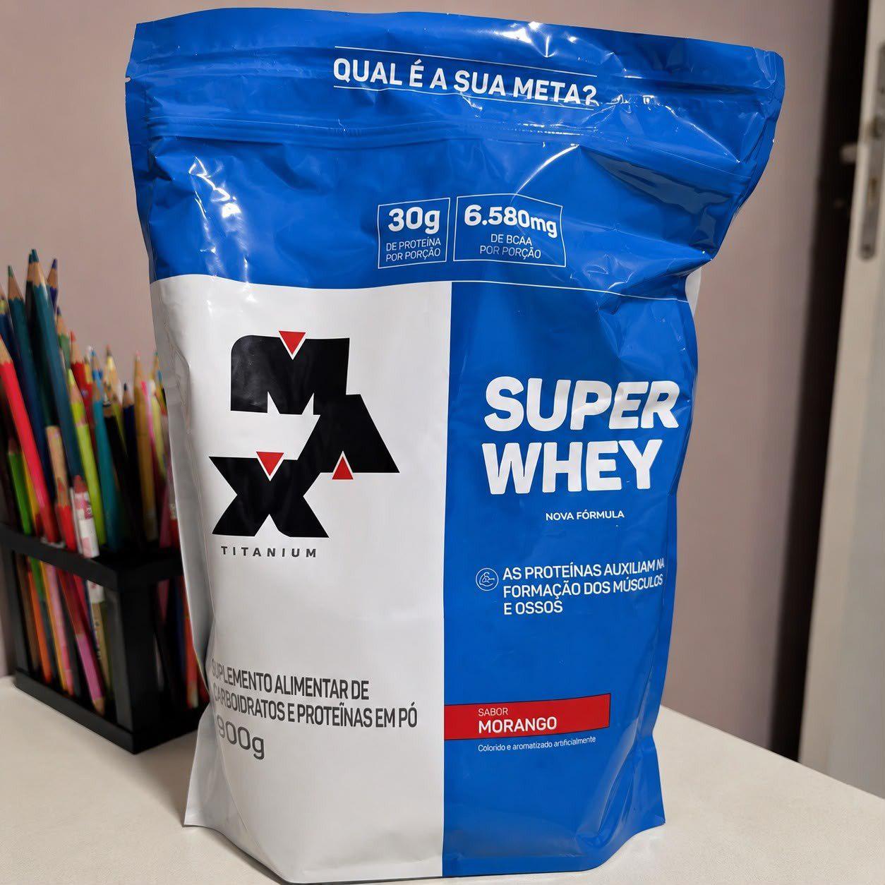 🚚 Super Whey Protein Refil 900g Max Titanium