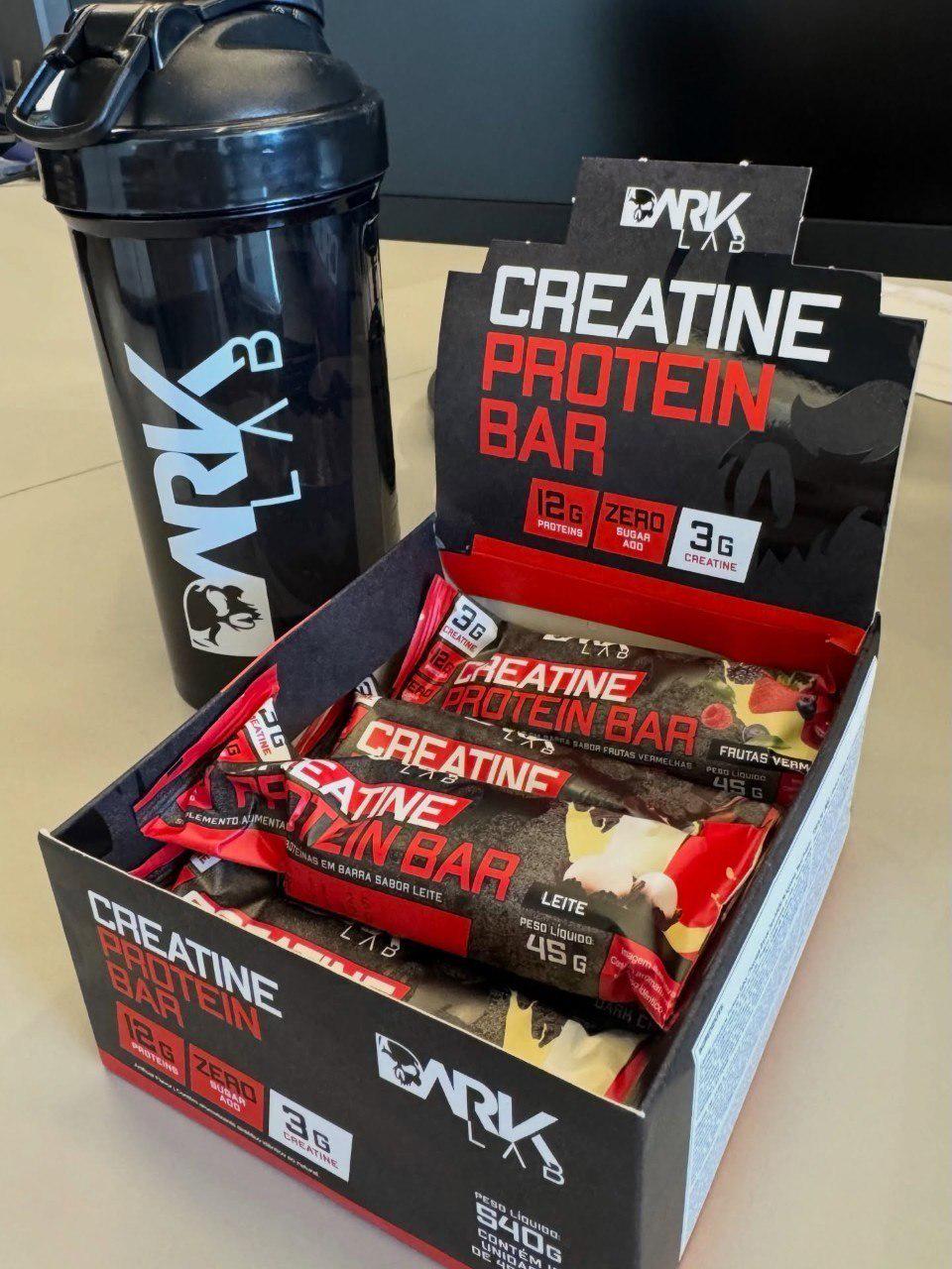 🚚 Creatine Protein Bar 12 Un 45g - Dark Lab