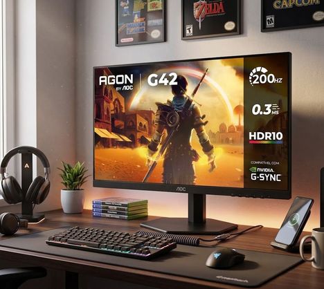 ➡️ Monitor Gamer AOC AGON G42 24" 200Hz 0,3ms IPS HDR10 NVIDIA G-Sync 24G42HE