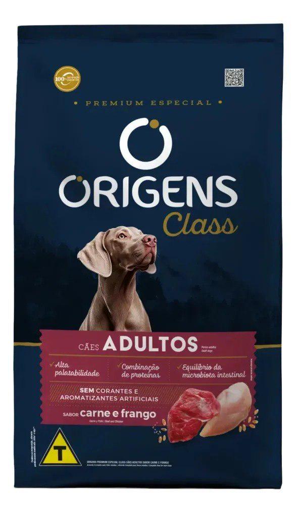 🐾 Ração Origens Class Premium Especial Cão Adulto Seca Carne e Frango 15kg Adimax