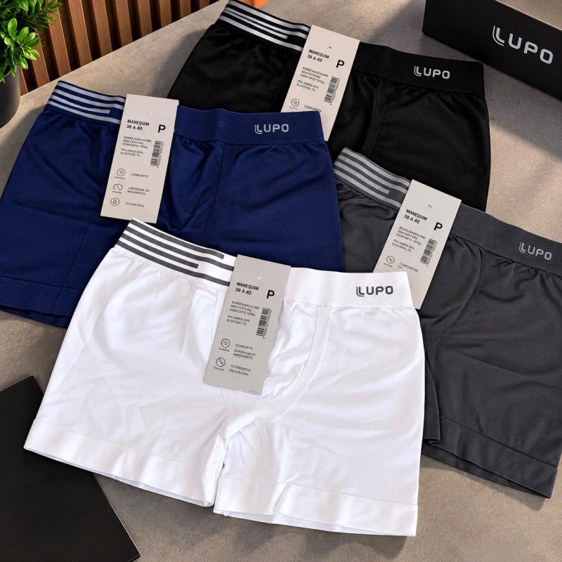 ➡️ Kit com 6 Cuecas Boxer Lupo Microfibra sem Costura