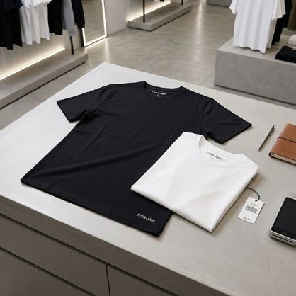 ➡️ Kit com 2 Camisetas Crew-neck Calvin Klein
