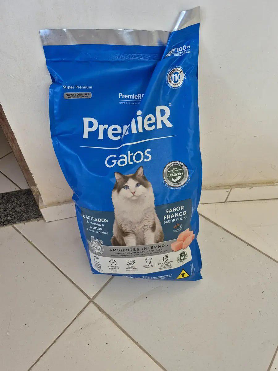 🐾 Ração Premier Gatos Castrados 6 Meses A 6 Anos Frango 7,5kg