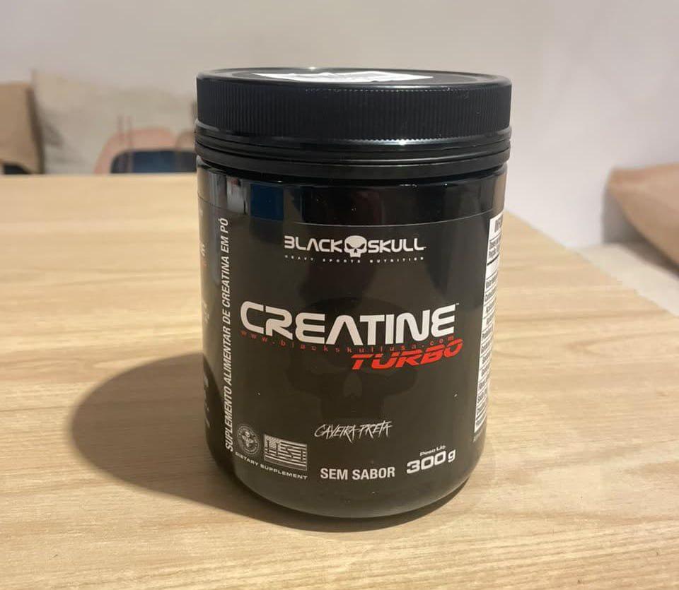 📦 Creatine Turbo – sem sabor - Pote 300g - Black Skull - Suplementação para Treino, Performance, Ganho Muscular,