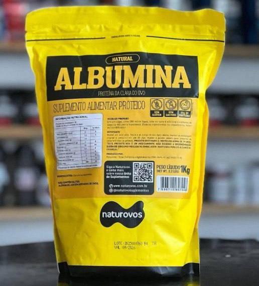 🚚 Albumina Naturovos Chocolate 1kg Refil Proteína
