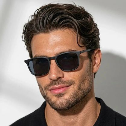 ➡️ Óculos de Sol Quadrado Leaf Metal Acetato Proteção UV400