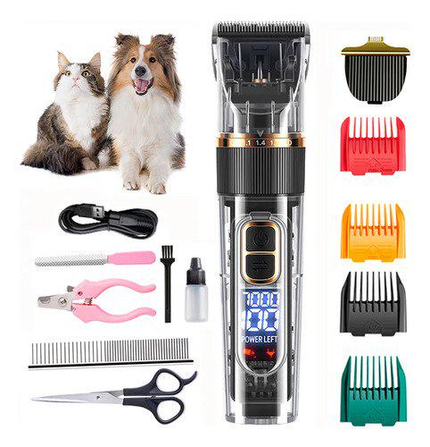 🐾 Kit Máquina Tosa De Pet Profissional Sem Fio Gatos Cães Usb