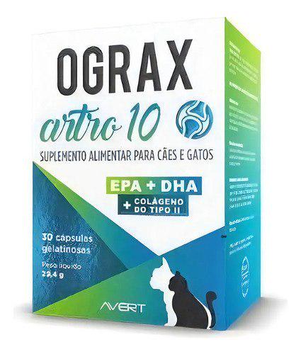 🐾 Ograx Artro 10 Suplemento para Cães Ômega 3 Avert 30 Cápsulas