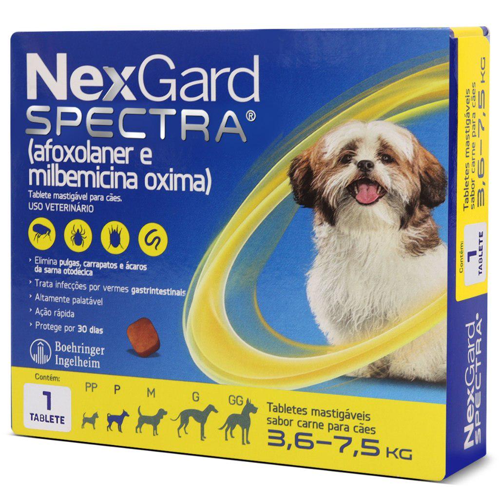 🐾 Nexgard Spectra 3,6kg a 7,5kg Antipulgas e Carrapatos Para Cães