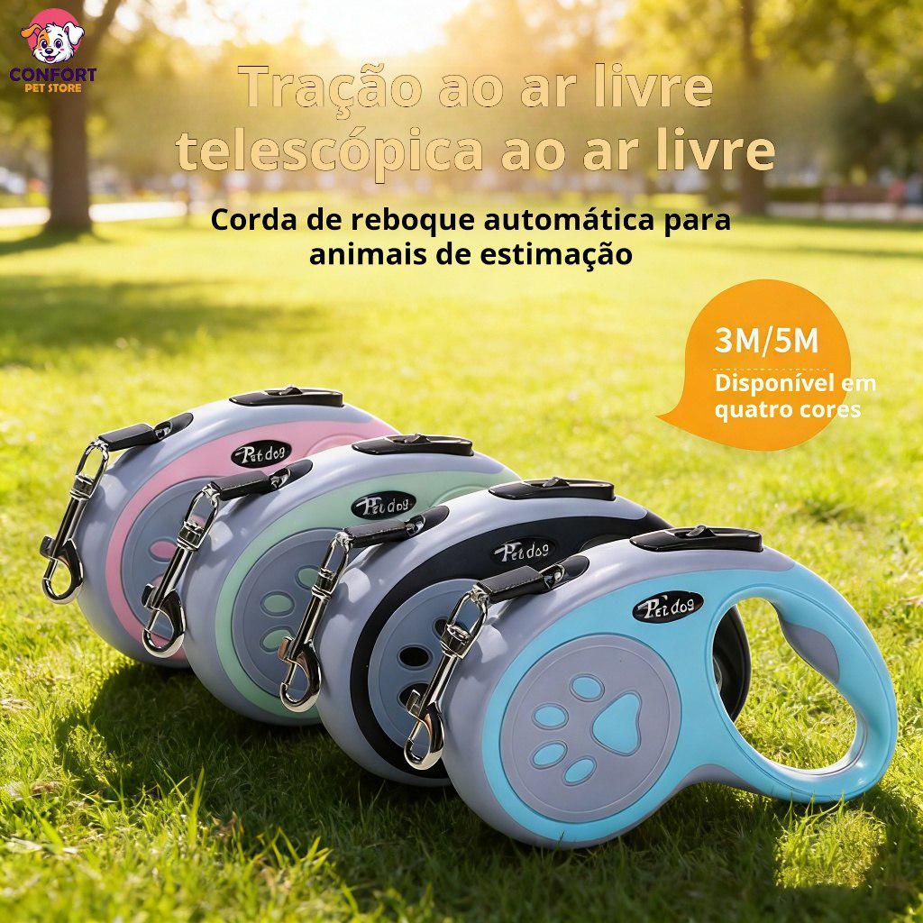 🐾 Guia Retrátil de 3 m/5 m Com Botão de Controle Ajustável, Guia Para Cães/Guia de Passeio - Modelo Premium
