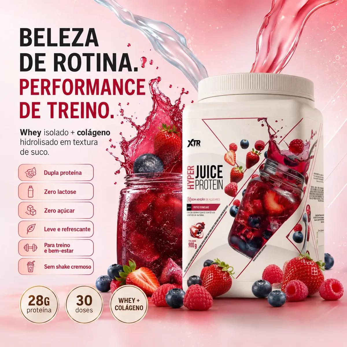 🚚 Hyper Juice Protein Isolado Low Carb Glicina E Colágeno 900g