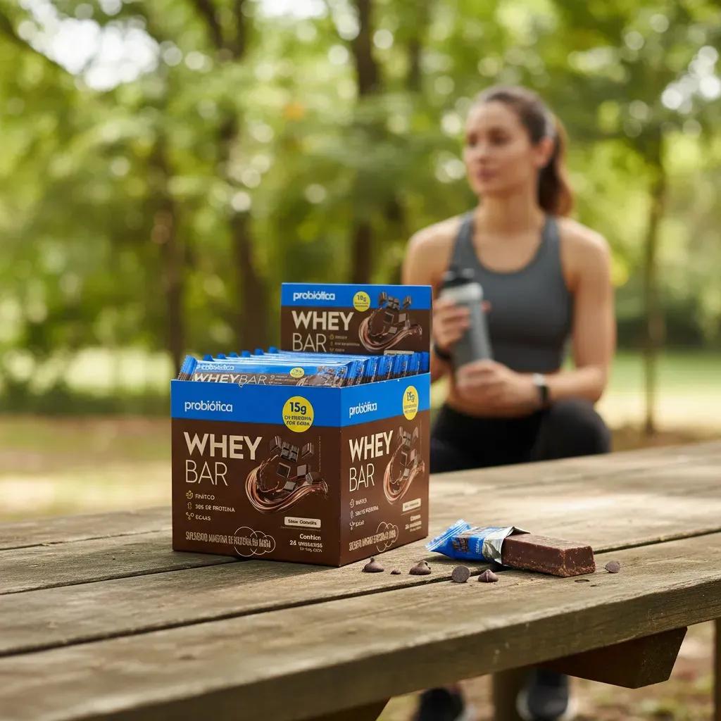 🚚 Barra de proteínas Probiótica Whey sabor Chocolate x 960g 24 un