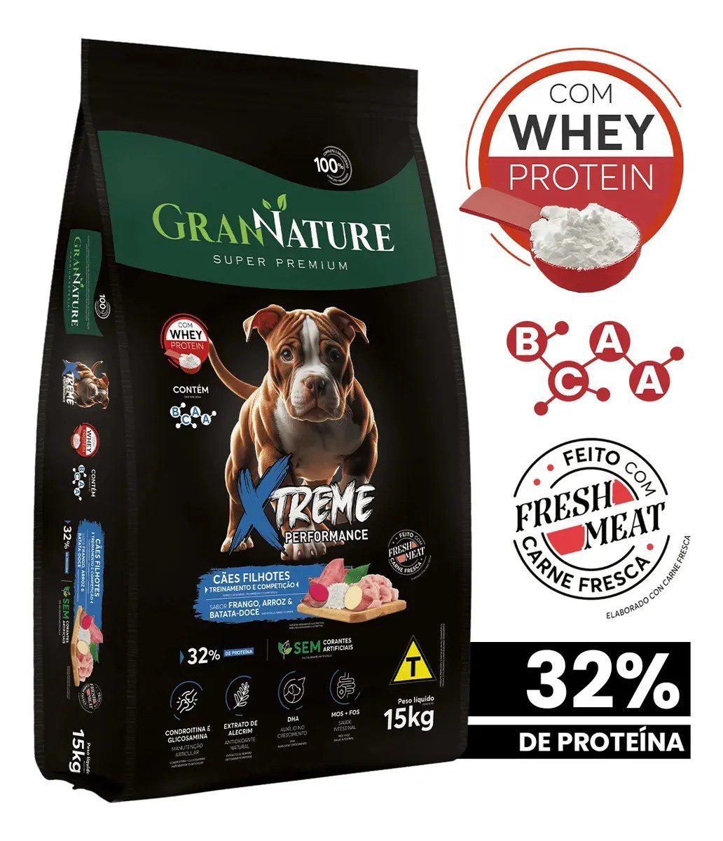 🐾 Ração para Cão Filhote GranNature Xtreme Performance, de Frango e Batata Doce, 15 kg
