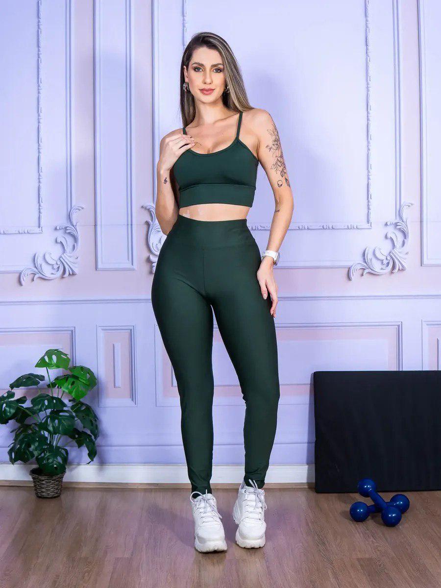 ➡️ Conjunto Fitness Legging + Top Alça Feminino - Moda LLevo (12 Cores)