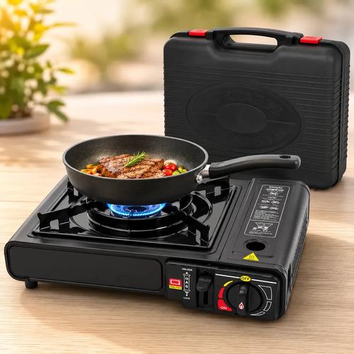 🚚 Fogareiro Fogão Portátil A Gás 1 Boca Camping Pesca Automático C/ Maleta Acendimento Automático