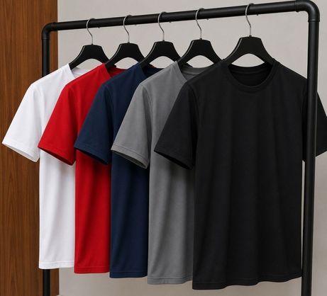 ➡️ Kit 5 Camisetas Básicas Lisas