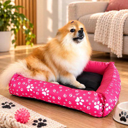 🐾 Cama Pet Impermeável Rosa/Azul Pequena 45x45cm Cães e Gatos