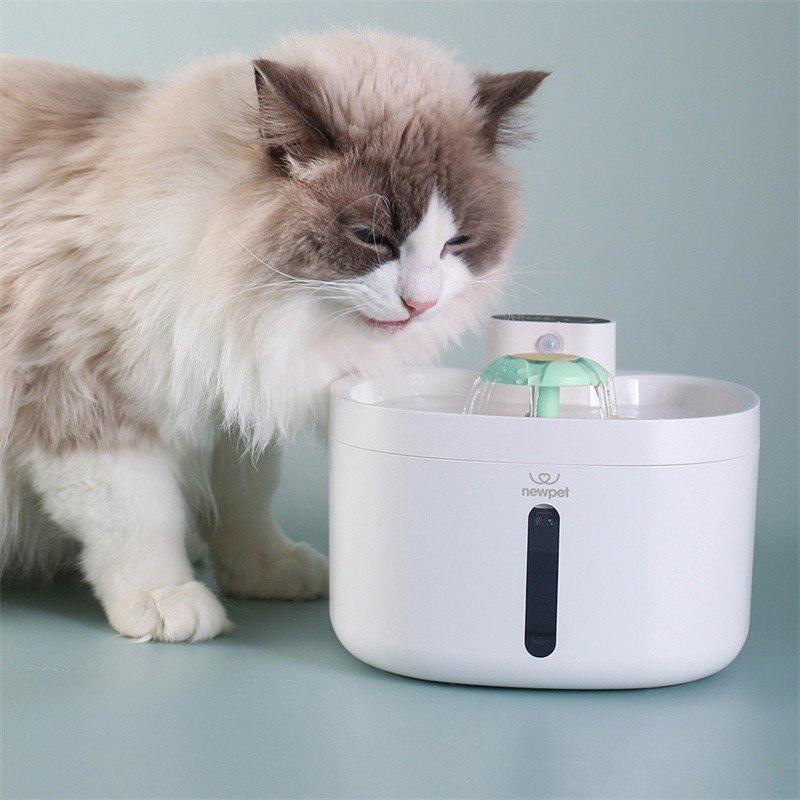 🐾 Newpet Fonte de Água Automática para Gatos Cabo USB/Operado por Bateria Sensor de Detecção Inteligente para Cã