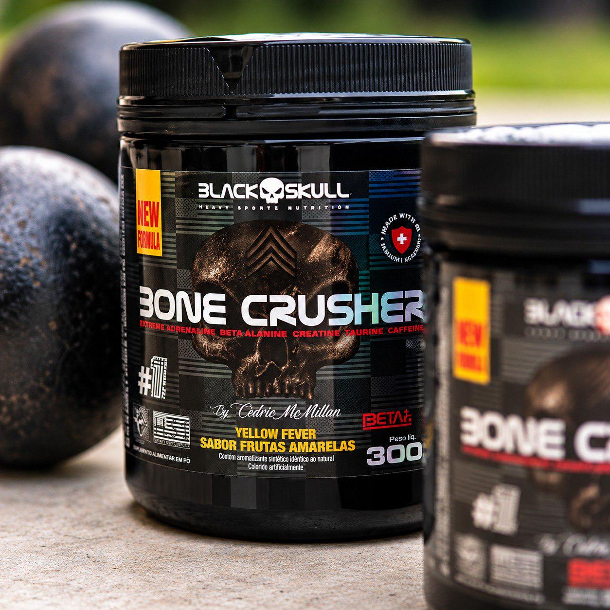 🚚 Pré Treino Bone Crusher - 300g - Black Skull | 10 Sabores