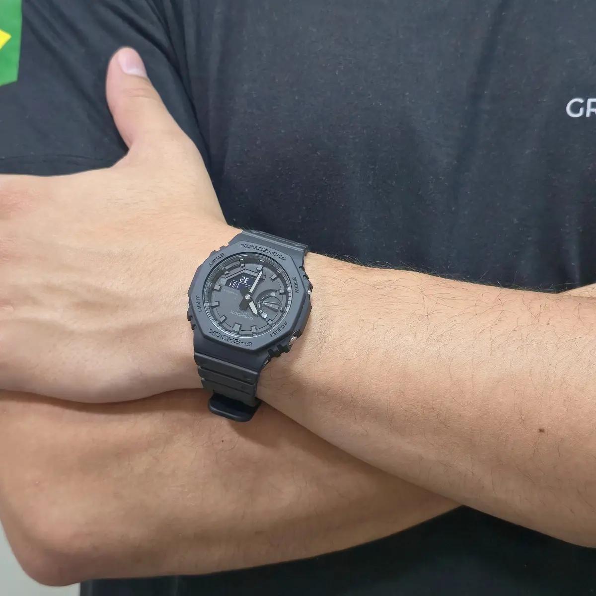 🚚 Relógio Casio Masculino G-shock Anadigi Preto Ga-2100-1a1dr