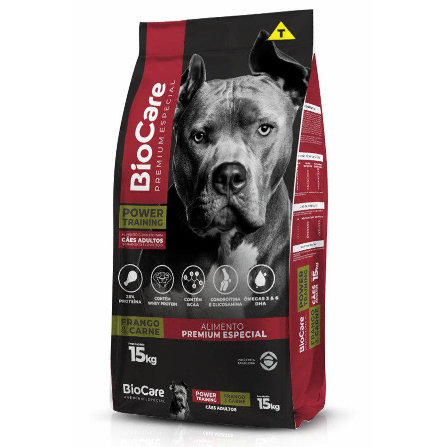 🐾 Ração BioCare Premium Especial - Power Training - Frango & Carne 15kg