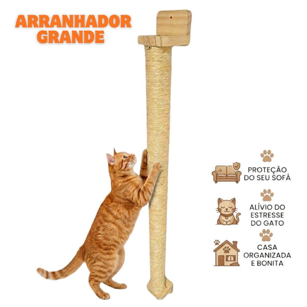 🐾 Arranhador Grande Parede (107 cm) Gatos Vertical Sisal Poste Brinquedo Pet Para Casa Felino